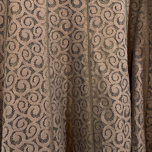 Sigrid Olsen Chocolate Brown Swirl Structured Fit & Flare Skirt - Size 6 - Picture 5 of 8